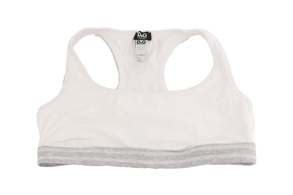 Soutien-gorge blanc en coton Dolce & Gabbana, sous-vêtements de sport extensibles, vue détaillée du produit.