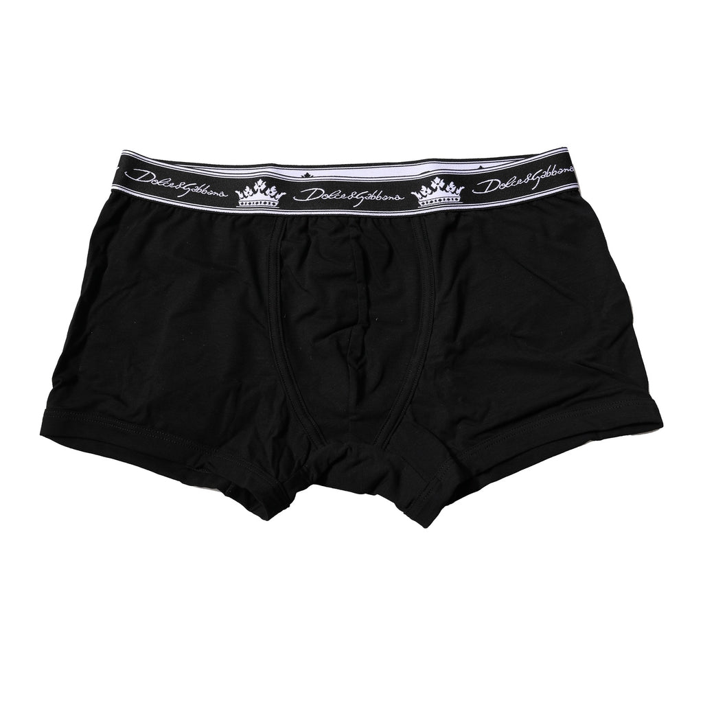 Sous-vêtements boxers Dolce & Gabbana en coton noir, coupe régulière et extensible, pour homme.