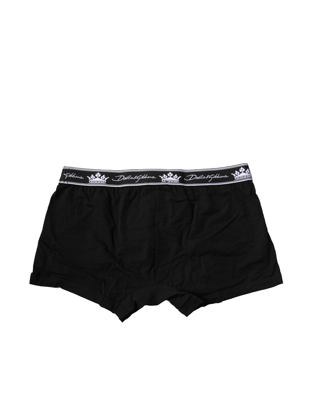 Sous-vêtements boxers noirs en coton stretch de Dolce & Gabbana, ajustés et confortables, pour homme.