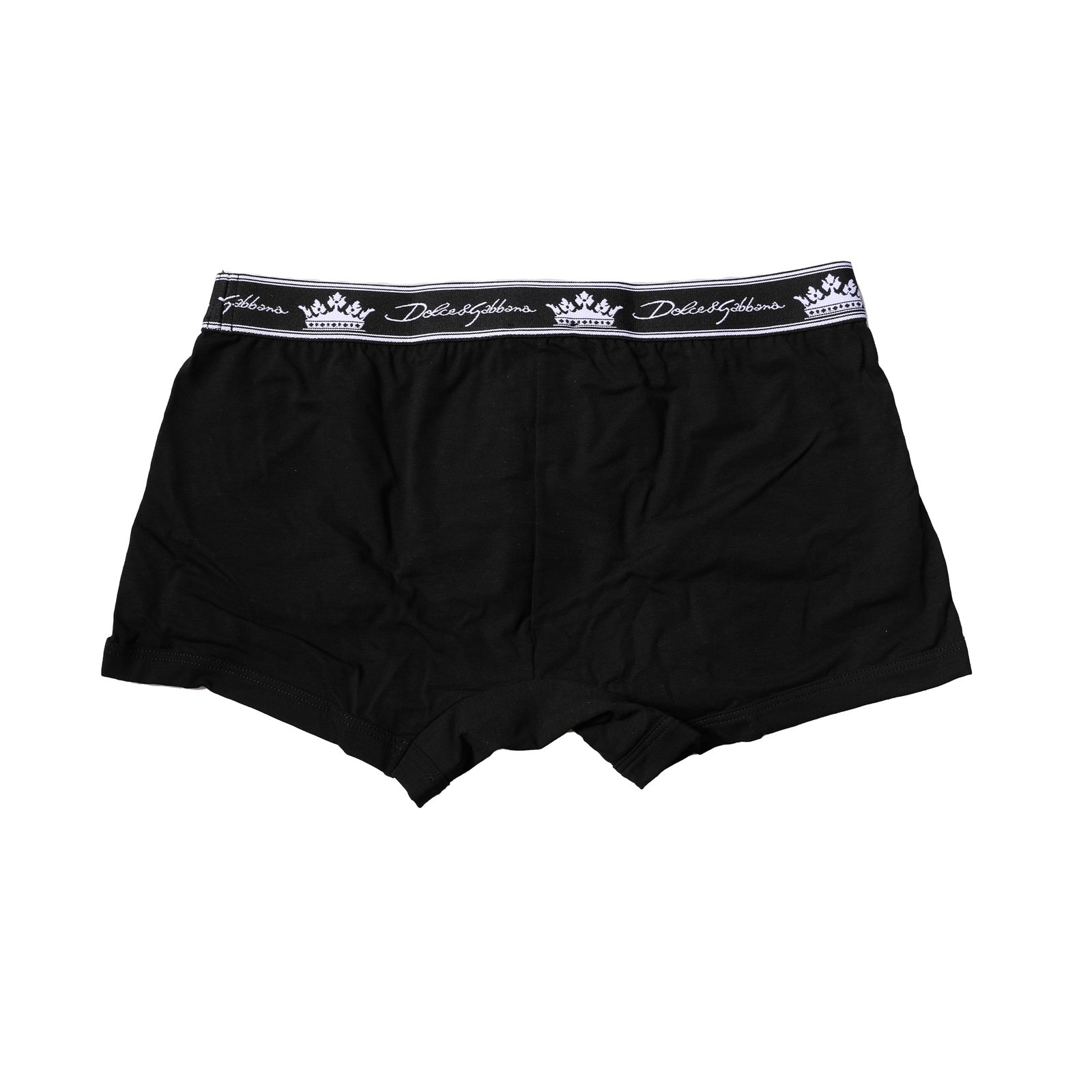 Sous-vêtements boxer Dolce & Gabbana en coton noir, coupe régulière et extensible, pour un confort et un style sophistiqué.
