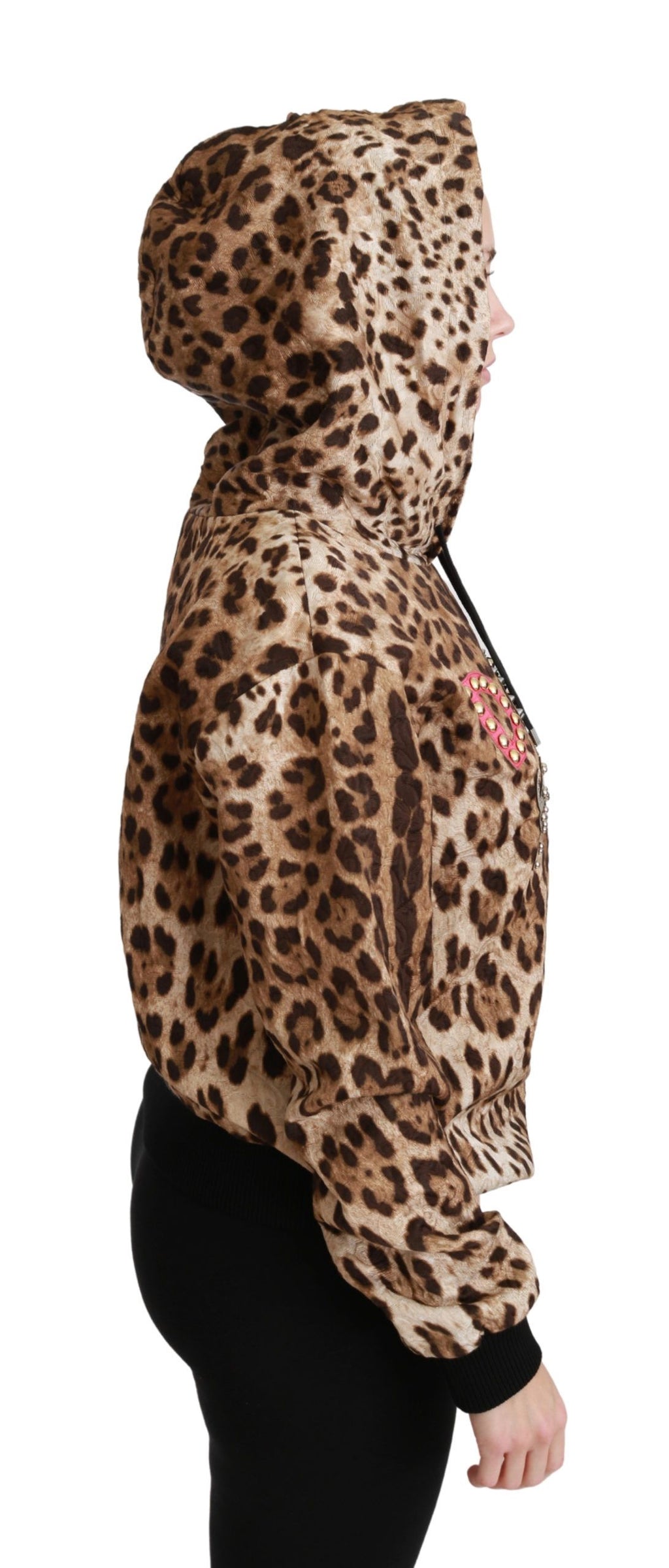 Dolce & Gabbana Brown Hooded Studded Ayers Leopard Sweater Dolce & Gabbana