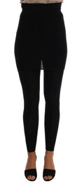 Collants en cachemire et soie stretch noirs Dolce & Gabbana, élégants et confortables, pour femme.