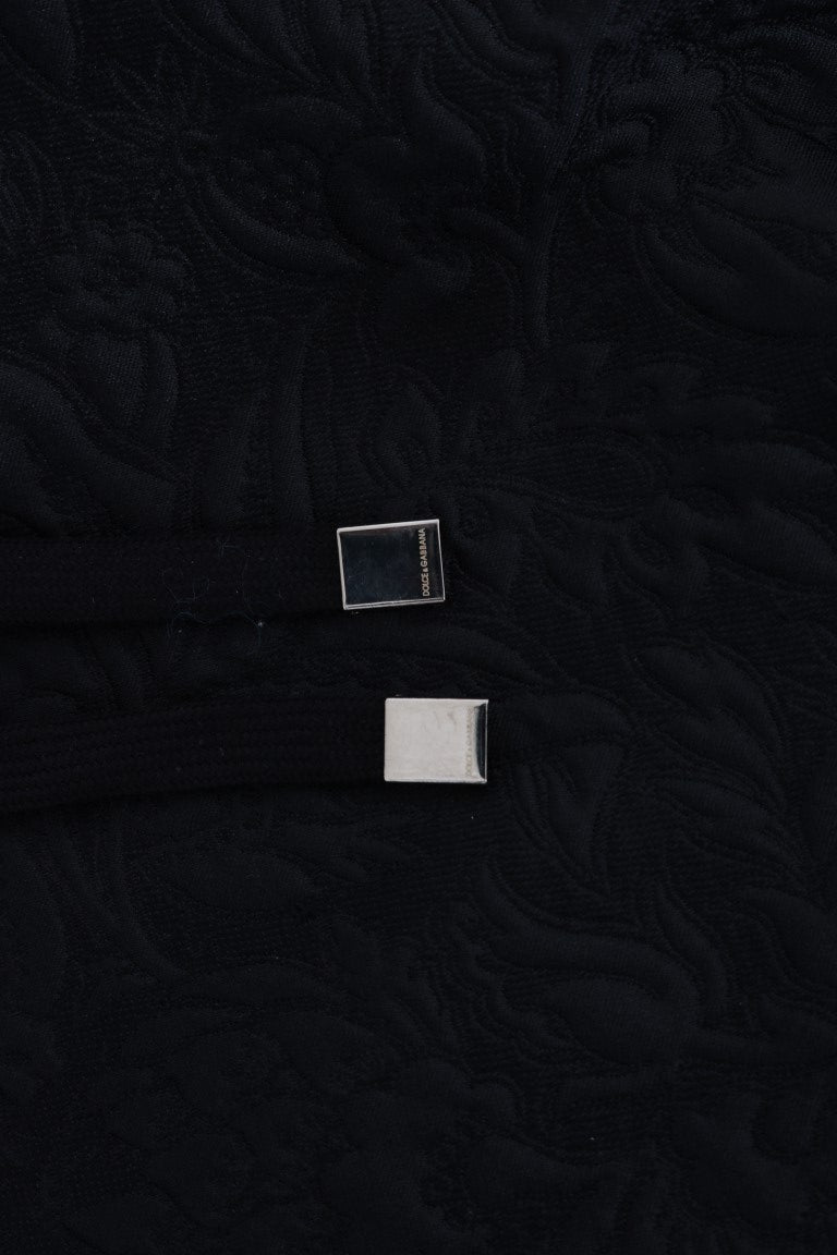 Pull à capuche noir Dolce & Gabbana Fairy Tale en maille avec cristaux, détails élégants et design distinctif.