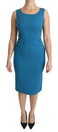 Robe décontractée en laine vierge bleue de Dolce & Gabbana, style élégant et confortable pour un look chic.