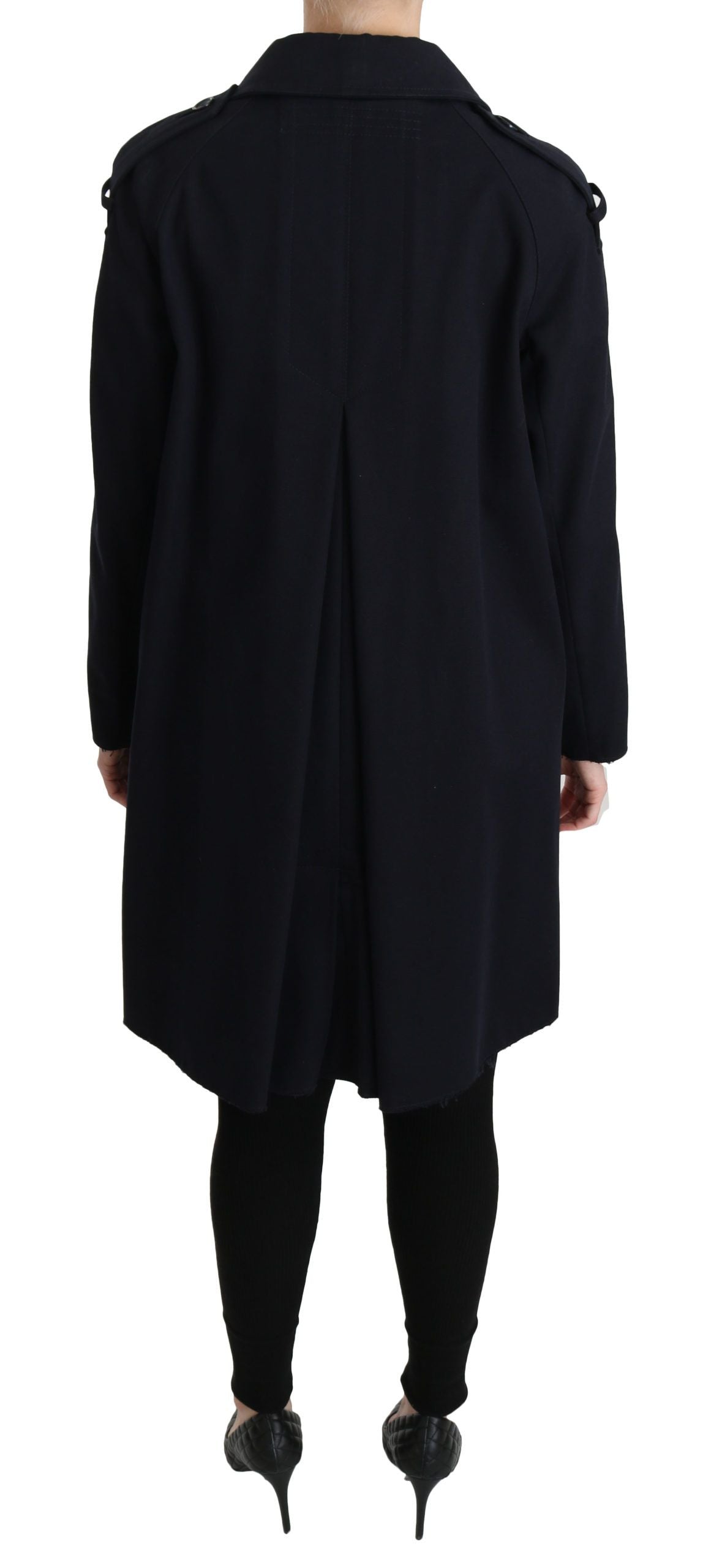 Manteau trench bleu en coton pour femme de Dolce & Gabbana, veste élégante avec coupe classique et détails sophistiqués
