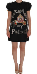 Robe grise en cristal Dolce & Gabbana "Dreaming of My Prince" avec détails élégants et tissu fluide.