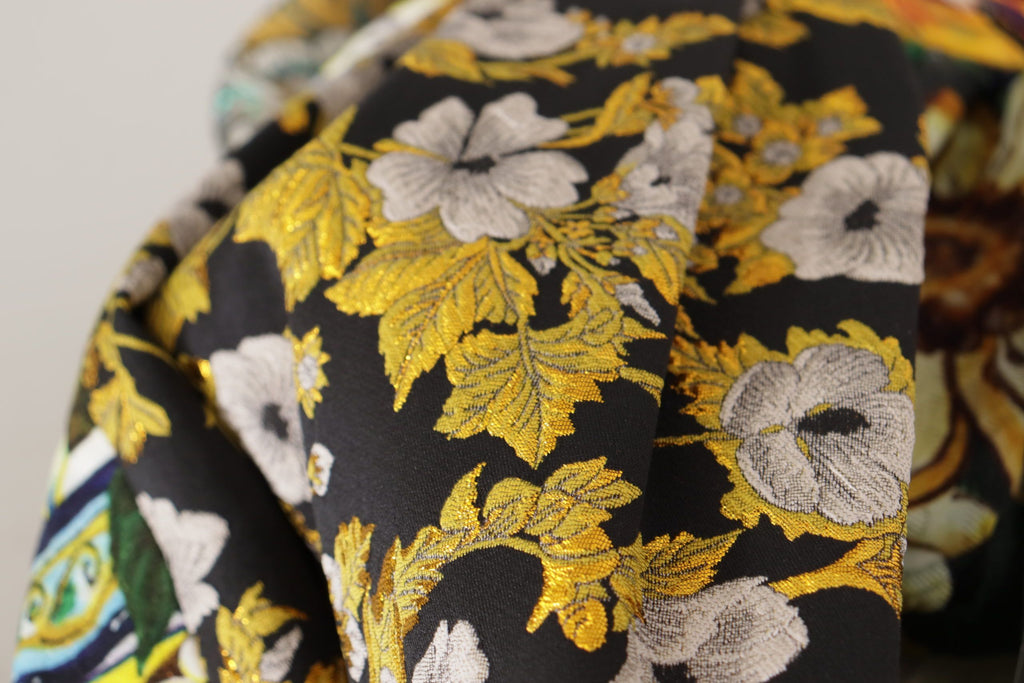 Jupon long maxi Dolce & Gabbana patchwork multicolore avec motifs colorés et détails élégants.