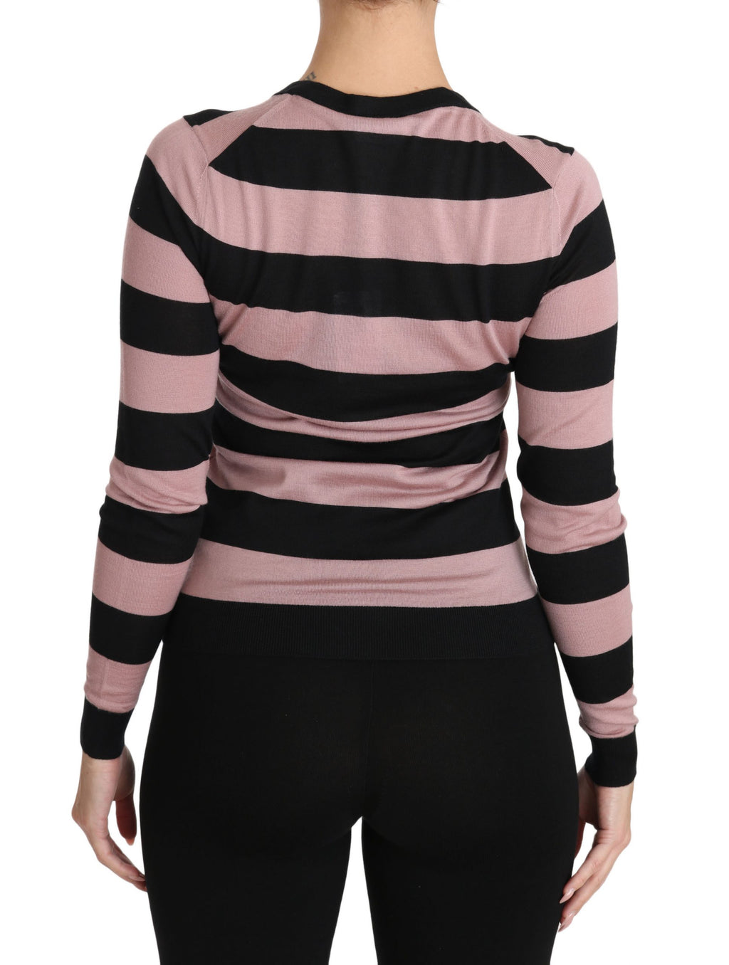 Cardigan en cachemire rose à fleurs Dolce & Gabbana, style élégant, avec motifs floraux, pour femme.