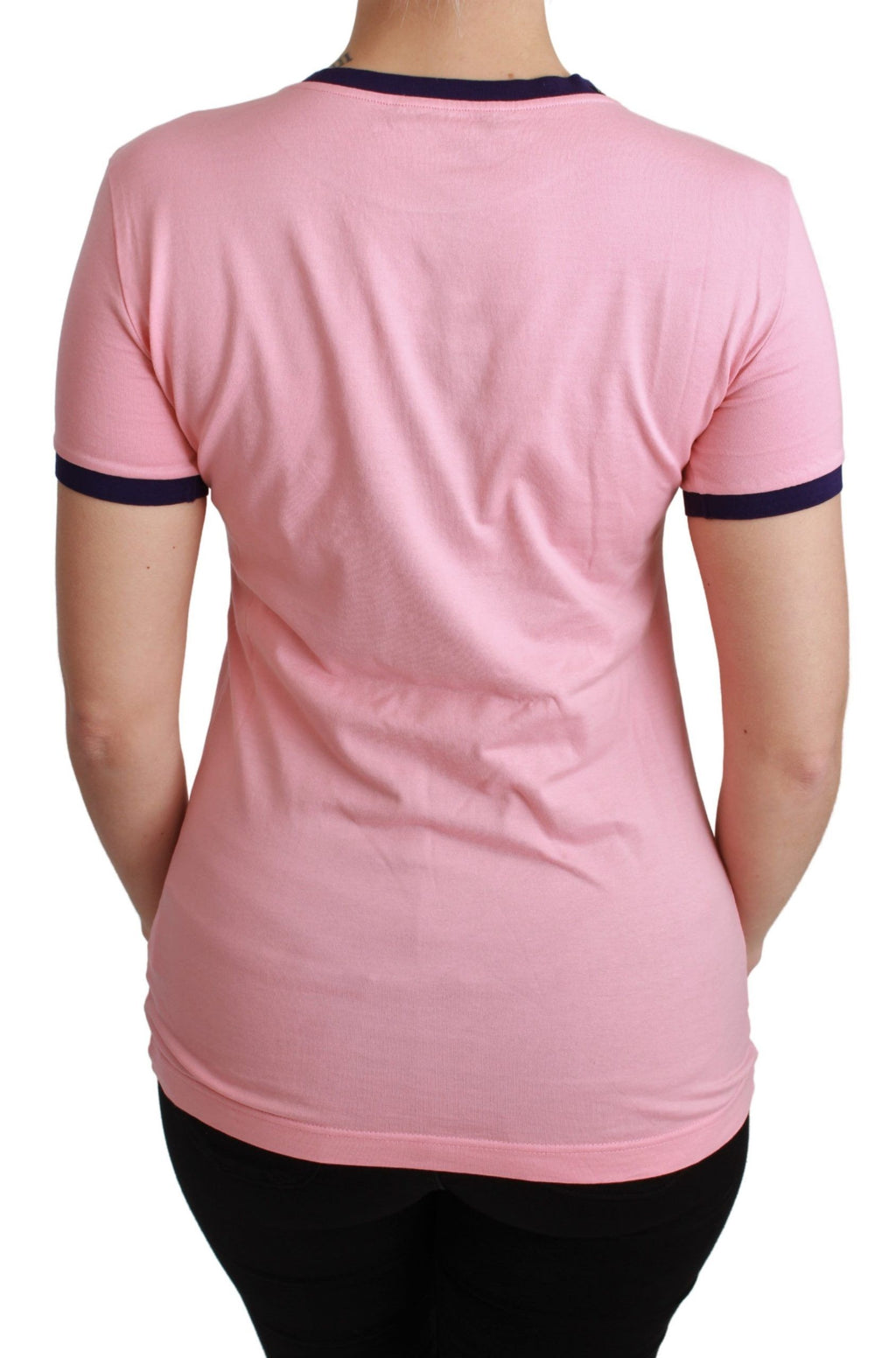 T-shirt en coton rose Dolce & Gabbana Year of the Pig, design graphique avec motif de cochon, style moderne et élégant