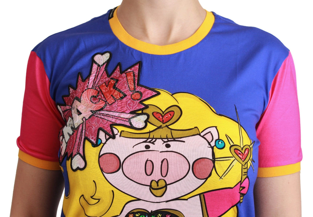 T-shirt en coton violette Dolce & Gabbana avec design Supergirl, affiché sur un mannequin.