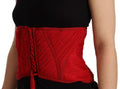 Ceinture corset rouge Dolce & Gabbana en stretch avec ceinture en soie, ajustée à la taille, pour un look élégant et sophistiqué.