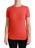 T-shirt à manches courtes rouge Dolce & Gabbana en coton, col rond, mode élégante et confortable.