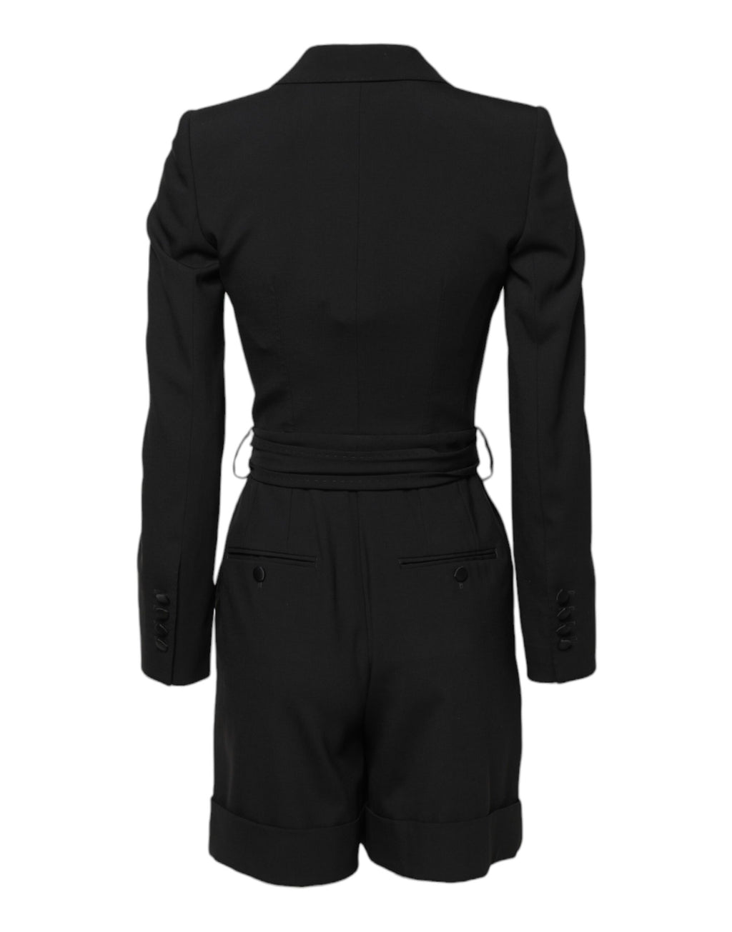 Combinaison noire en laine Dolce & Gabbana pour femme, veste ou robe élégante avec coupe classique et détails sophistiqués.
