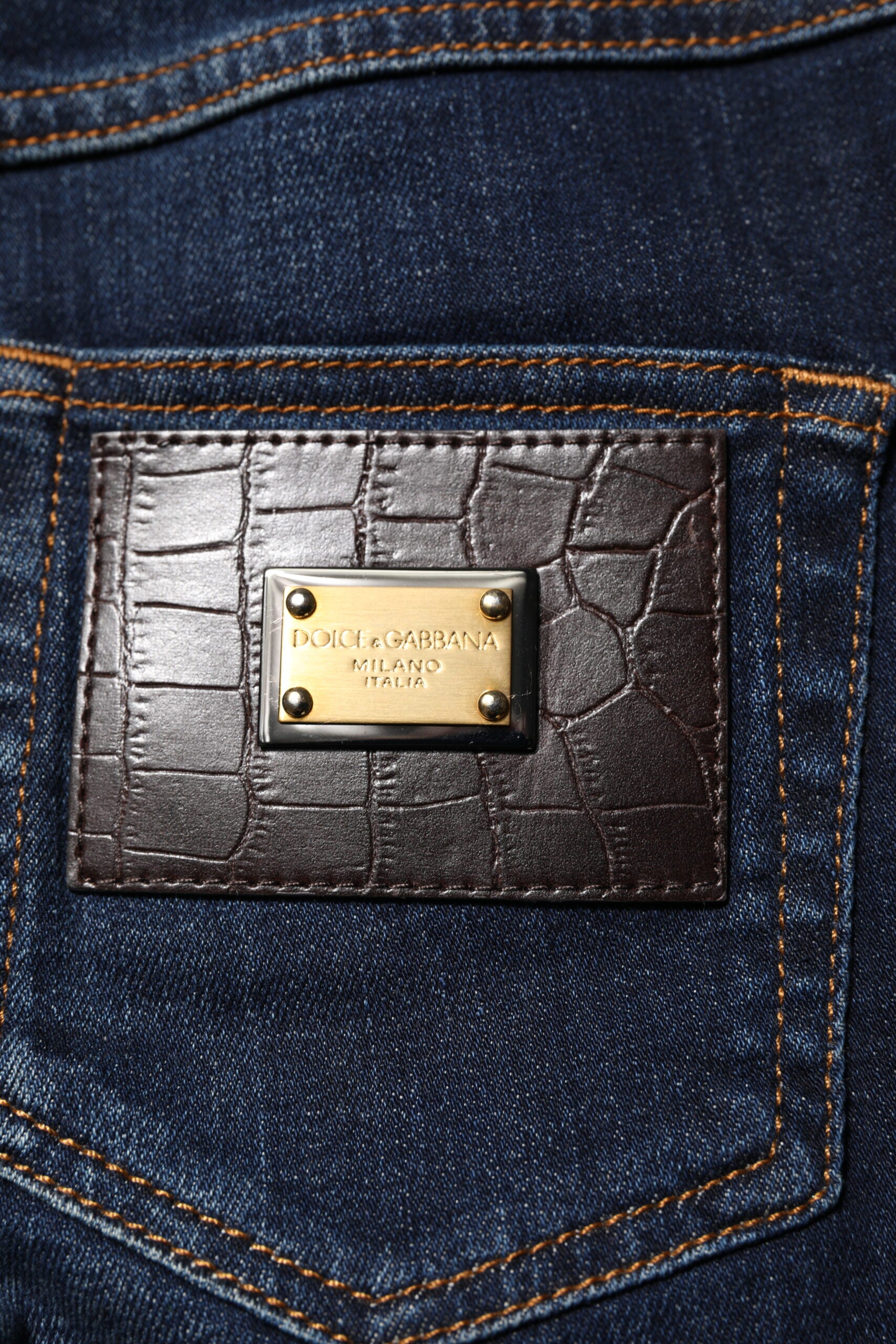 Jeans skinny en denim bleu à taille haute Dolce & Gabbana GRACE, mode élégante et tendance pour femme.