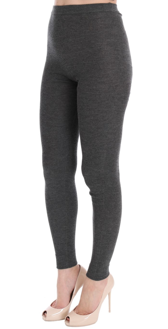Jambiers en cachemire gris de Dolce & Gabbana, fine et extensible, pour un look élégant et confortable.