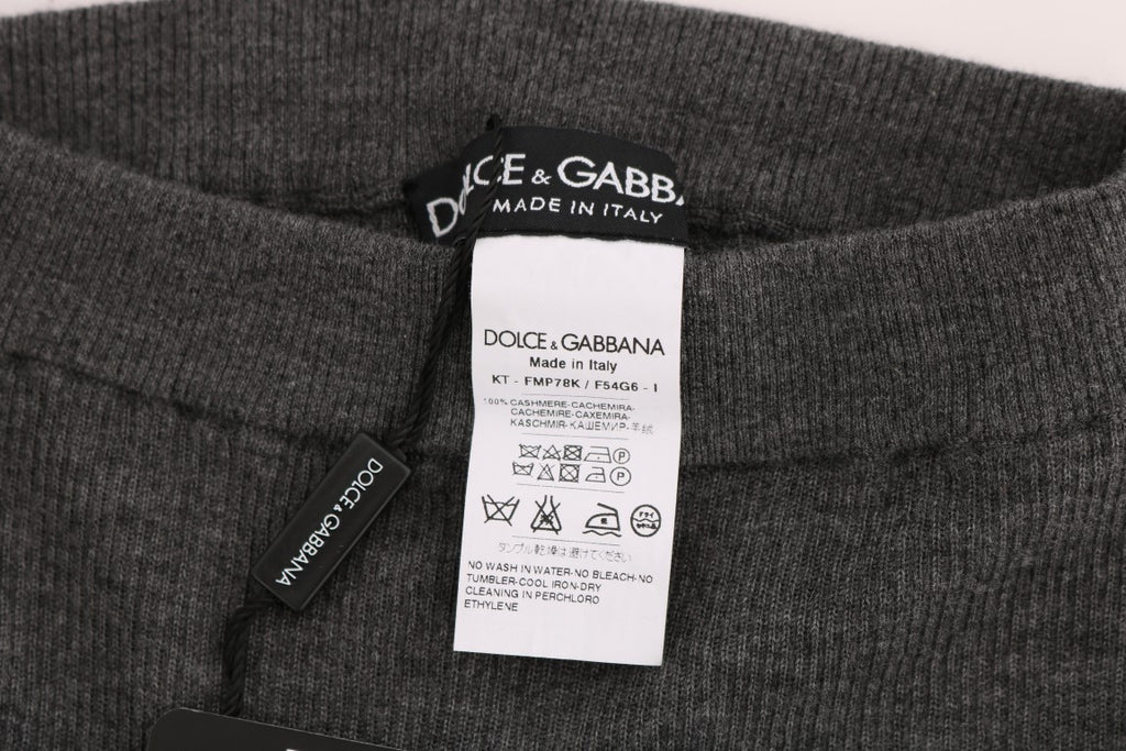 Collants extensibles en cachemire gris de Dolce & Gabbana, élégants et confortables pour femme.