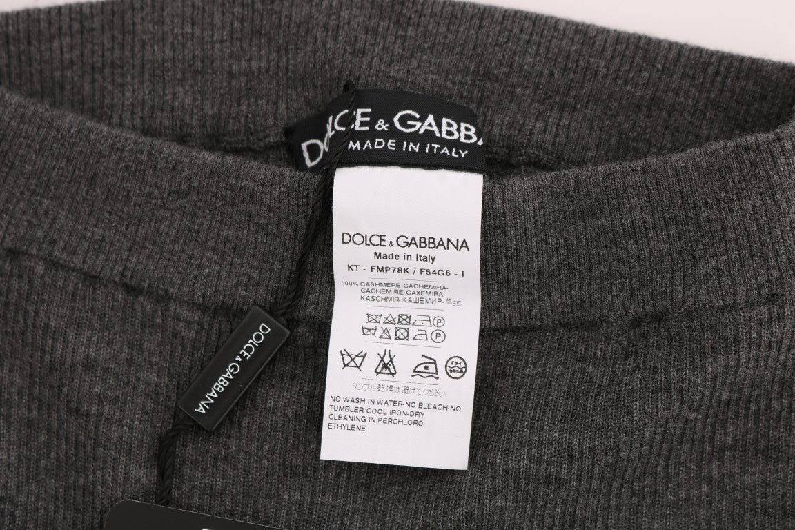 Collants extensibles en cachemire gris de Dolce & Gabbana, élégants et confortables pour femme.