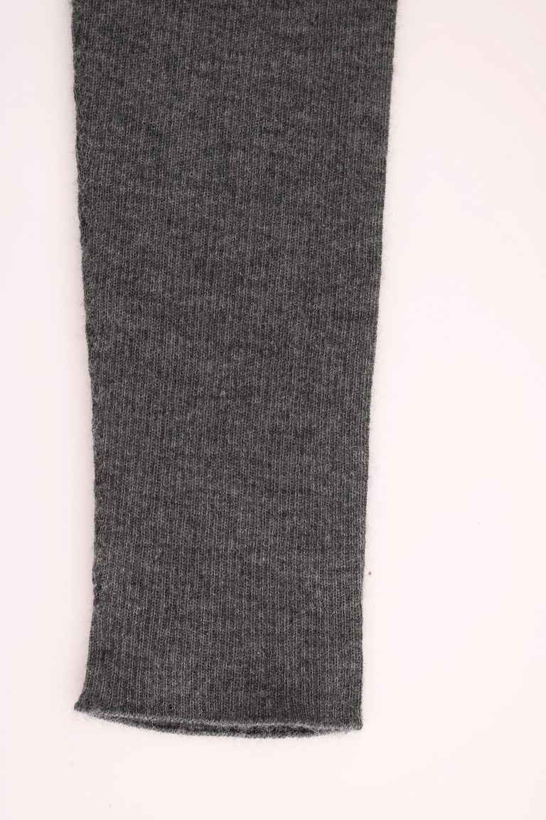 Collants extensibles en cachemire gris Dolce & Gabbana, tissu doux et élégant pour femme.
