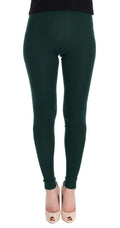 Collants en cachemire stretch vert de Dolce & Gabbana, confortables et élégants pour femmes.