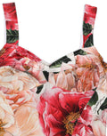 Débardeur court Dolce & Gabbana à fleurs multicolores, style crop top, en tissu léger et coloré.