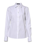 Chemise blanche en coton Dolce & Gabbana à manches longues avec col, vue détaillée du haut.