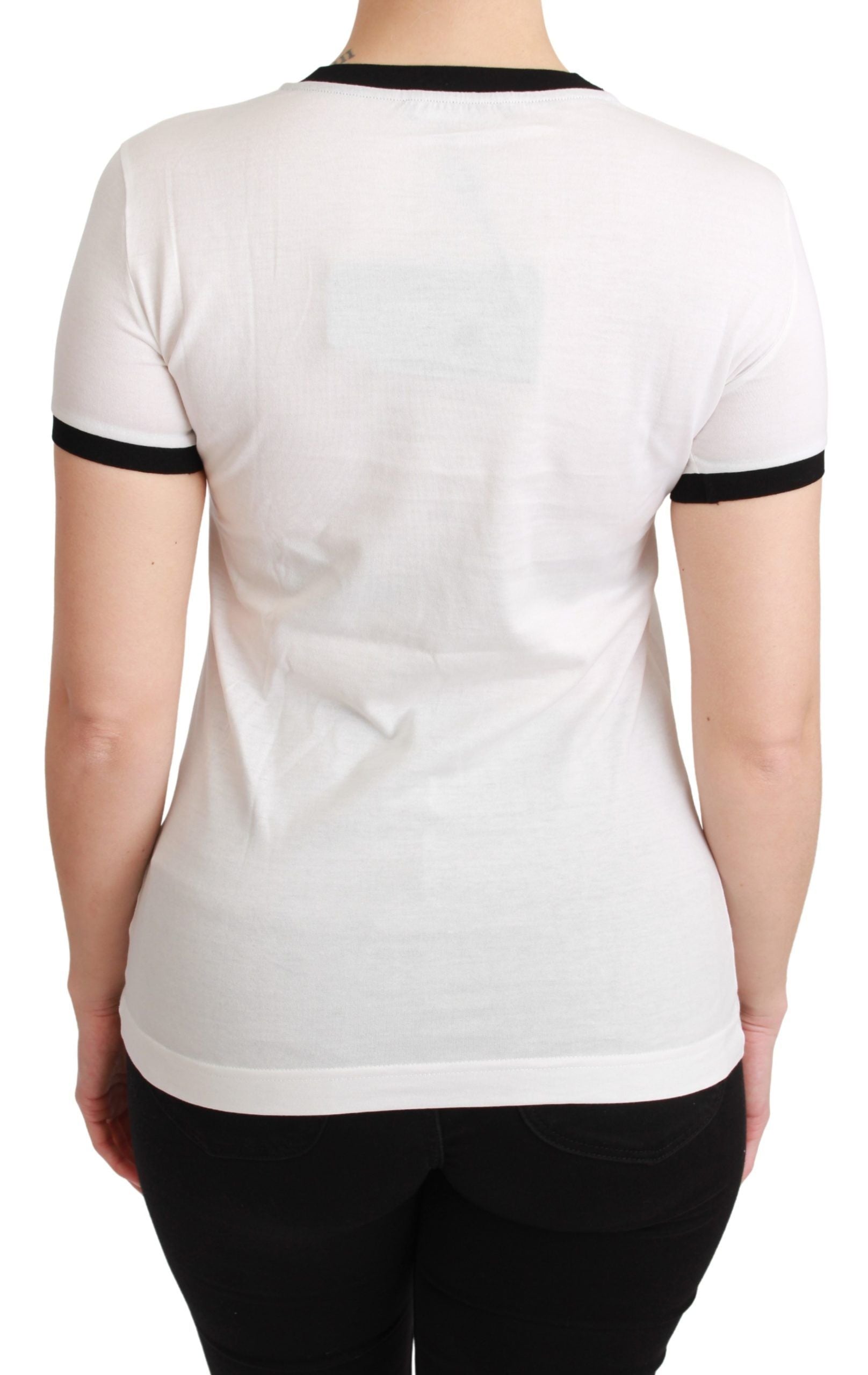T-shirt en coton blanc Dolce & Gabbana Year of the Pig, symbole de cochon sur le haut en coton.