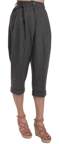 Pantalon court en laine Dolce & Gabbana avec plis, coupe cropped, vue de face sur un fond neutre.