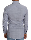 Chemise formelle grise à pois Dolce & Gabbana Sicilia, coupe semi-ajustée et élégante, en tissu de qualité.