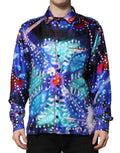 Chemise décontractée en soie multicolore Dolce & Gabbana, motif imprimé élégant, tissu fluide et confortable.