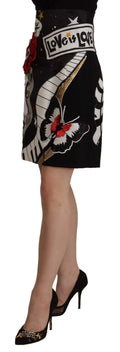 Jupon de piano noir Dolce & Gabbana avec sequins, design élégant et brillant, pour une allure sophistiquée et moderne.