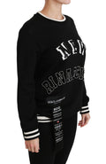 Pull noir Dolce & Gabbana Rinascimento #DGmillennials avec logo, porté sur mannequin, détails en tricot fin.