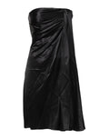 Robe courte noire sans bretelles Dolce & Gabbana, coupe en ligne A, style robe de soirée élégante et sophistiquée.