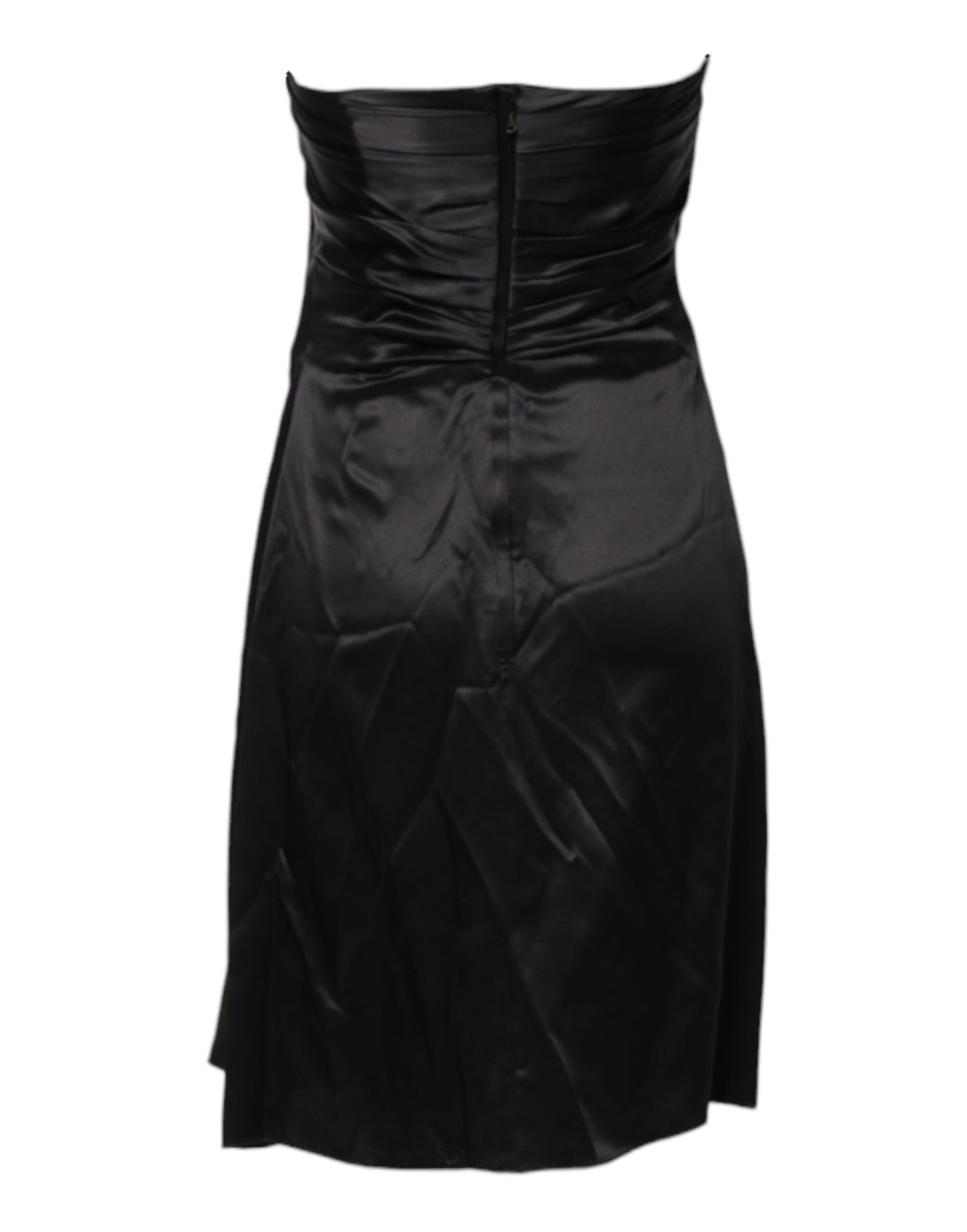 Robe bustier noire Dolce & Gabbana, coupe droite et mini longueur, sans bretelles, élégante et élégante.