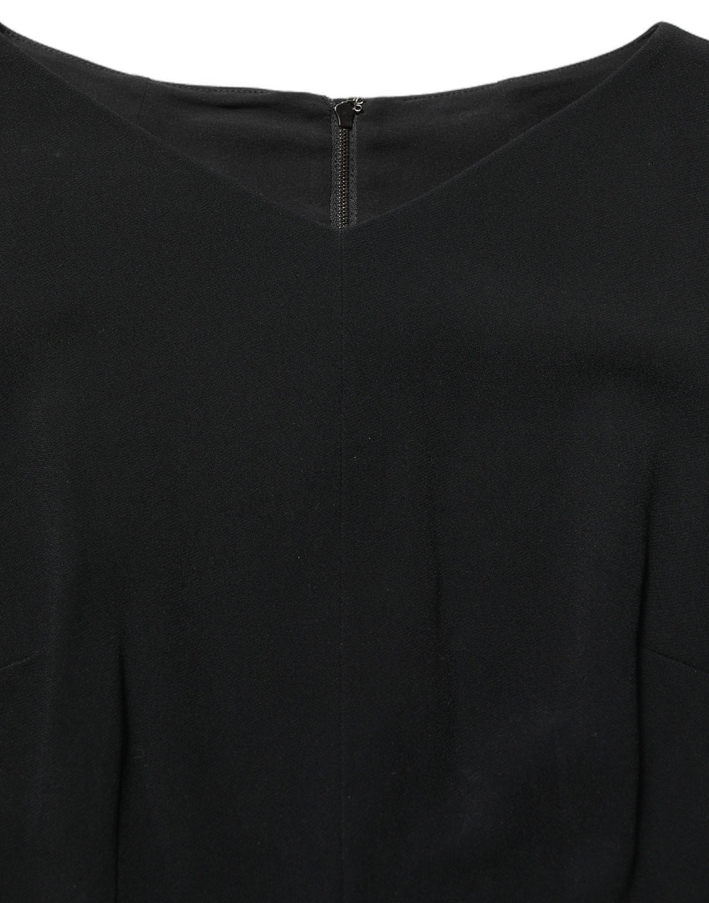 Robe midi noire Dolce & Gabbana en viscose à manches courtes et coupe évasée, élégante et fluide.