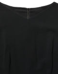 Robe midi noire Dolce & Gabbana en viscose à manches courtes et coupe évasée, élégante et fluide.