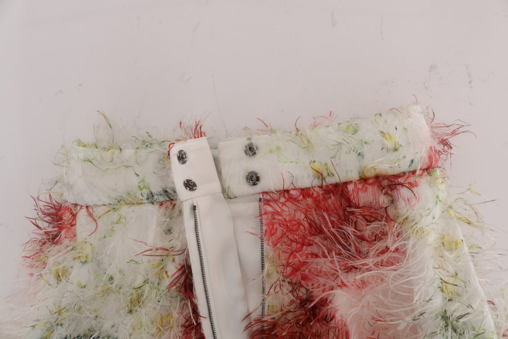 Jupe crayon droite à motif floral Dolce & Gabbana, tissu élégant et coloré, vue de face sur fond neutre.