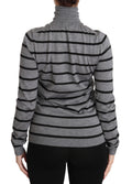 Pull à col roulé en cachemire et soie gris de Dolce & Gabbana, doux et élégant, avec finition fine visible.