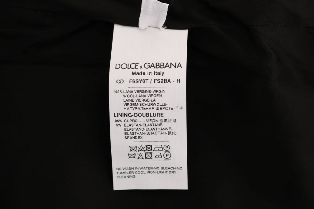 Robe droite en laine gris à pois Dolce & Gabbana, style élégant avec motifs à pois sur toute la robe.