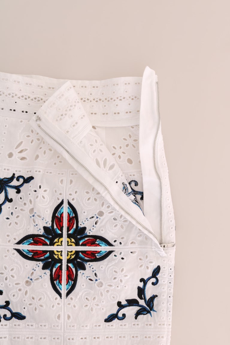 Pantalons capri Dolce & Gabbana Mulicolor Majolica avec découpes, motif coloré et élégant, en tissu léger.