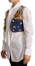 Veste taille à embellissements multicolores en coton de Dolce & Gabbana, style élégant et coloré.