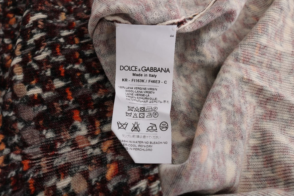 T-shirt en laine à motif multicolore de Dolce & Gabbana, pull en tricot élégant avec design coloré et détails sophistiqués.