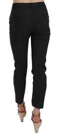 Pantalon capri slim à pois Dolce & Gabbana, pantalon tapered en tissu léger avec motif à pois blanc et noir.