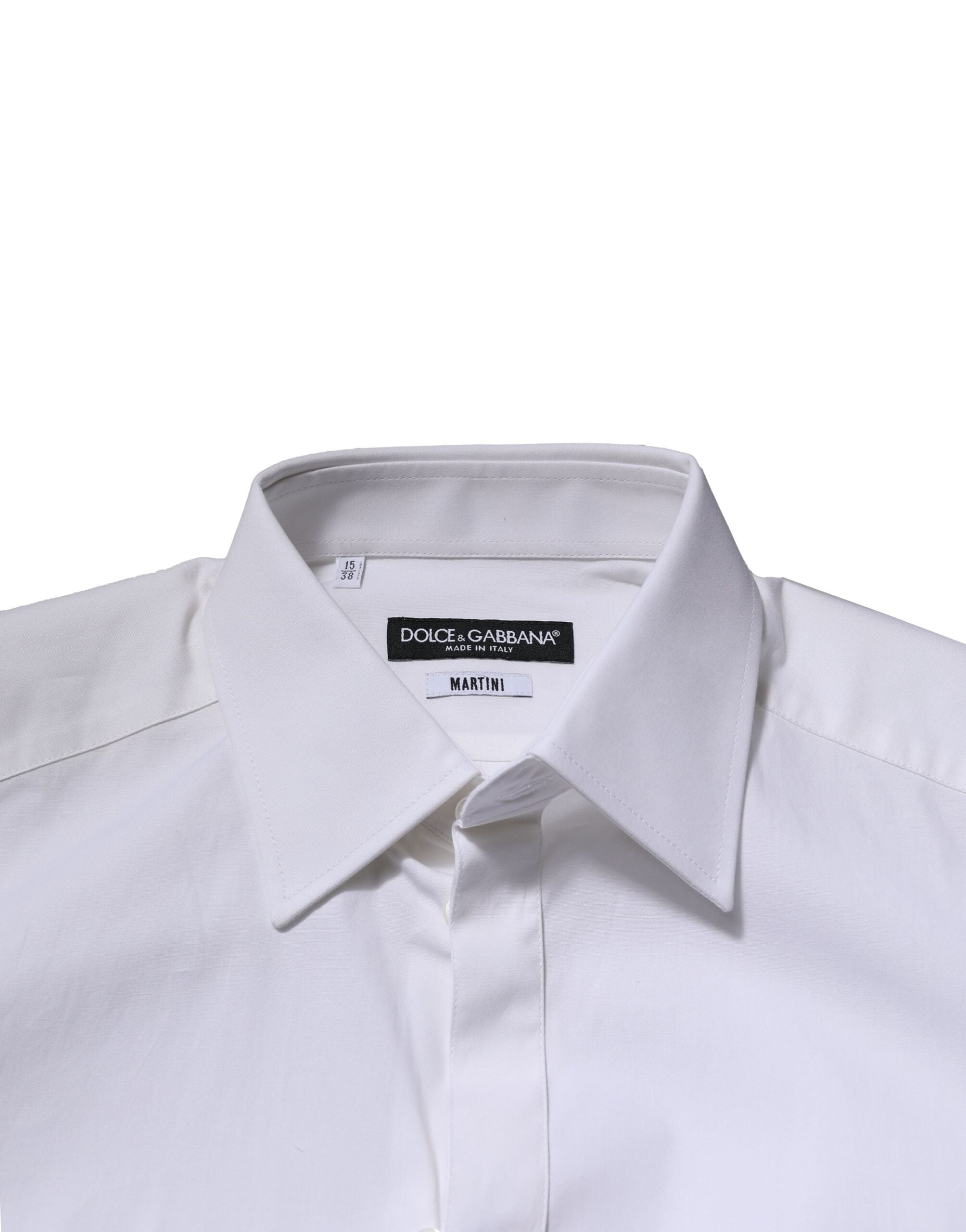 Chemise formelle blanche Dolce & Gabbana MARTINI à manches longues, tuxedo élégant pour femme.