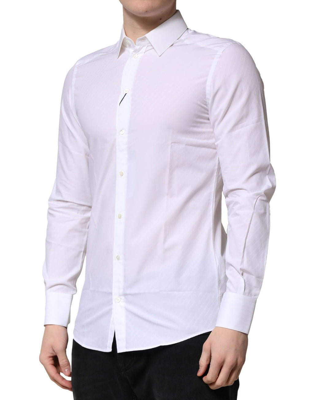 Chemise formelle blanche Dolce & Gabbana Martini à manches longues, élégante et sophistiquée pour occasions spéciales.