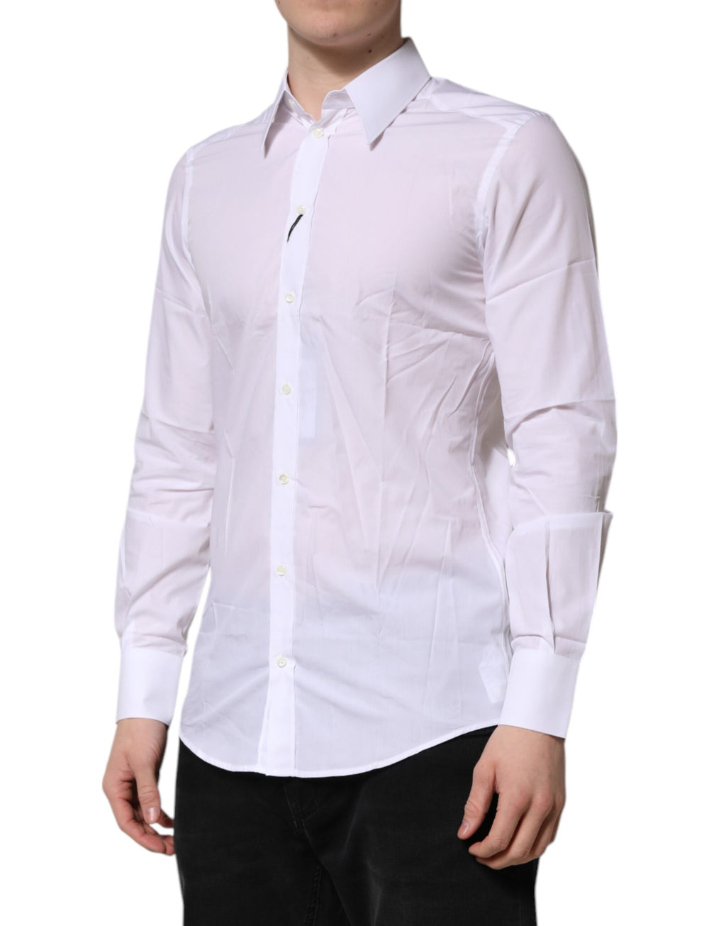Chemise blanche Dolce & Gabbana Martini à manches longues, vêtement formel élégant pour femme.