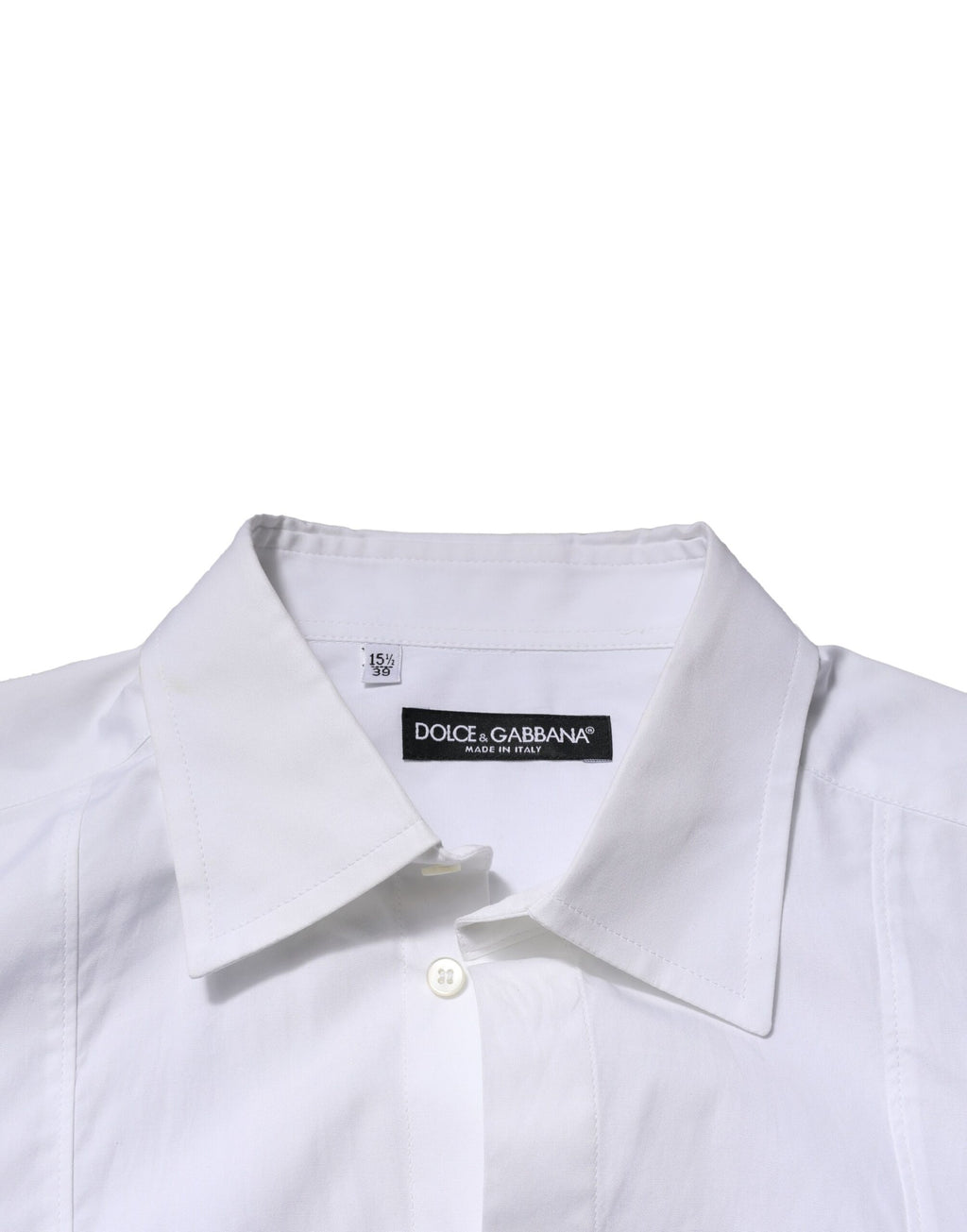 Chemise blanche en popeline de coton Dolce & Gabbana pour homme, chemise formelle élégante et classique.
