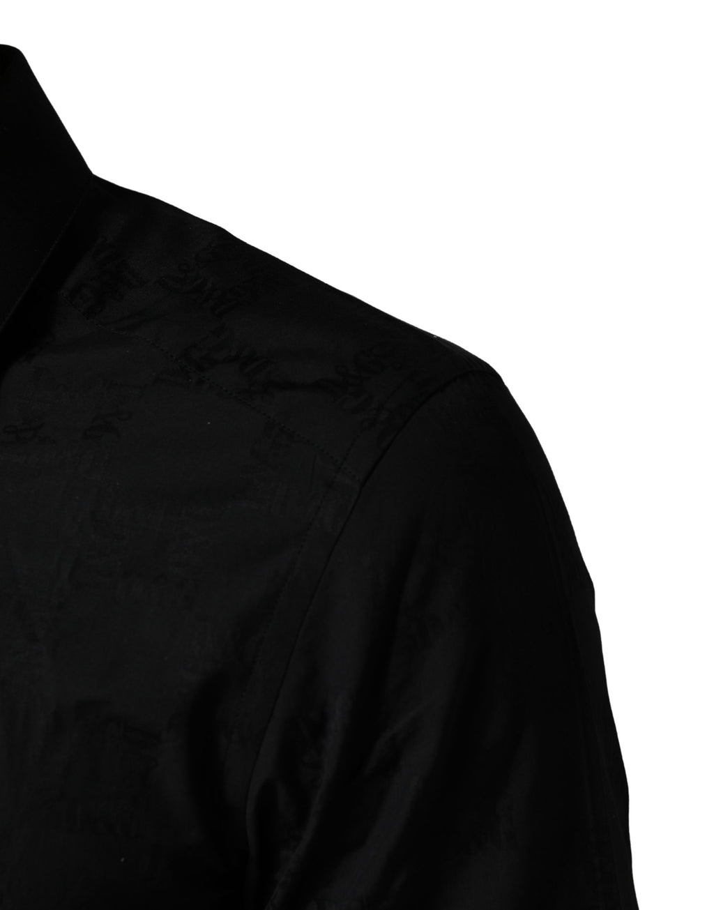 Chemise noire Dolce & Gabbana MARTINI en coton, coupe slim, chemise formelle élégante pour homme.