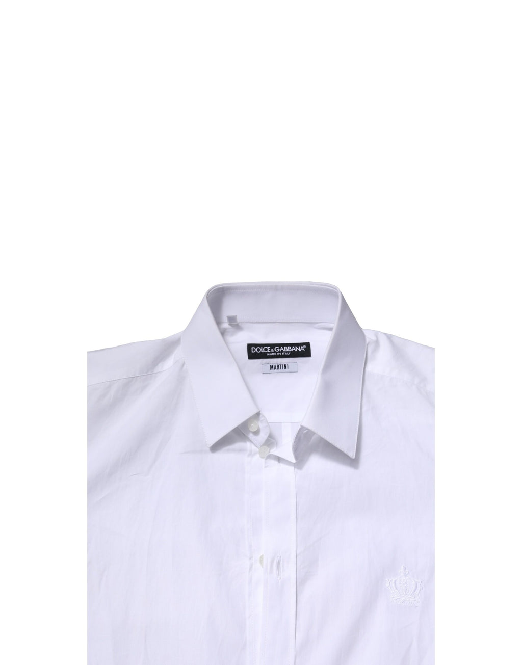 Chemise formelle blanche à manches longues Dolce & Gabbana Martini pour homme, élégant vêtement de costume.
