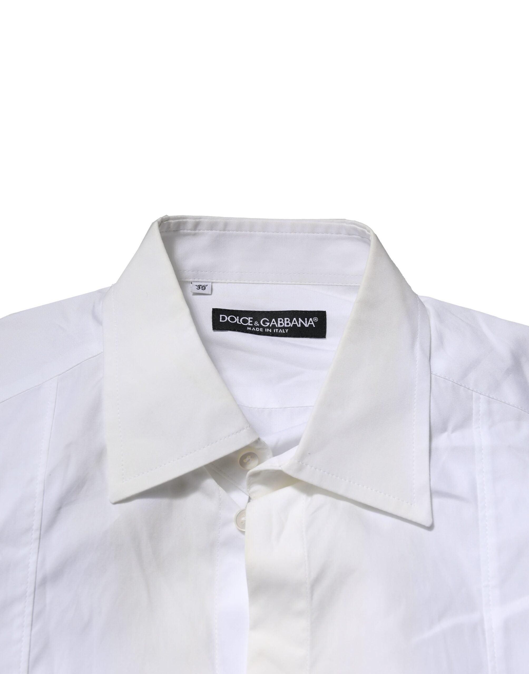 Chemise blanche en coton popeline formelle pour homme de Dolce & Gabbana, élégante et classique.