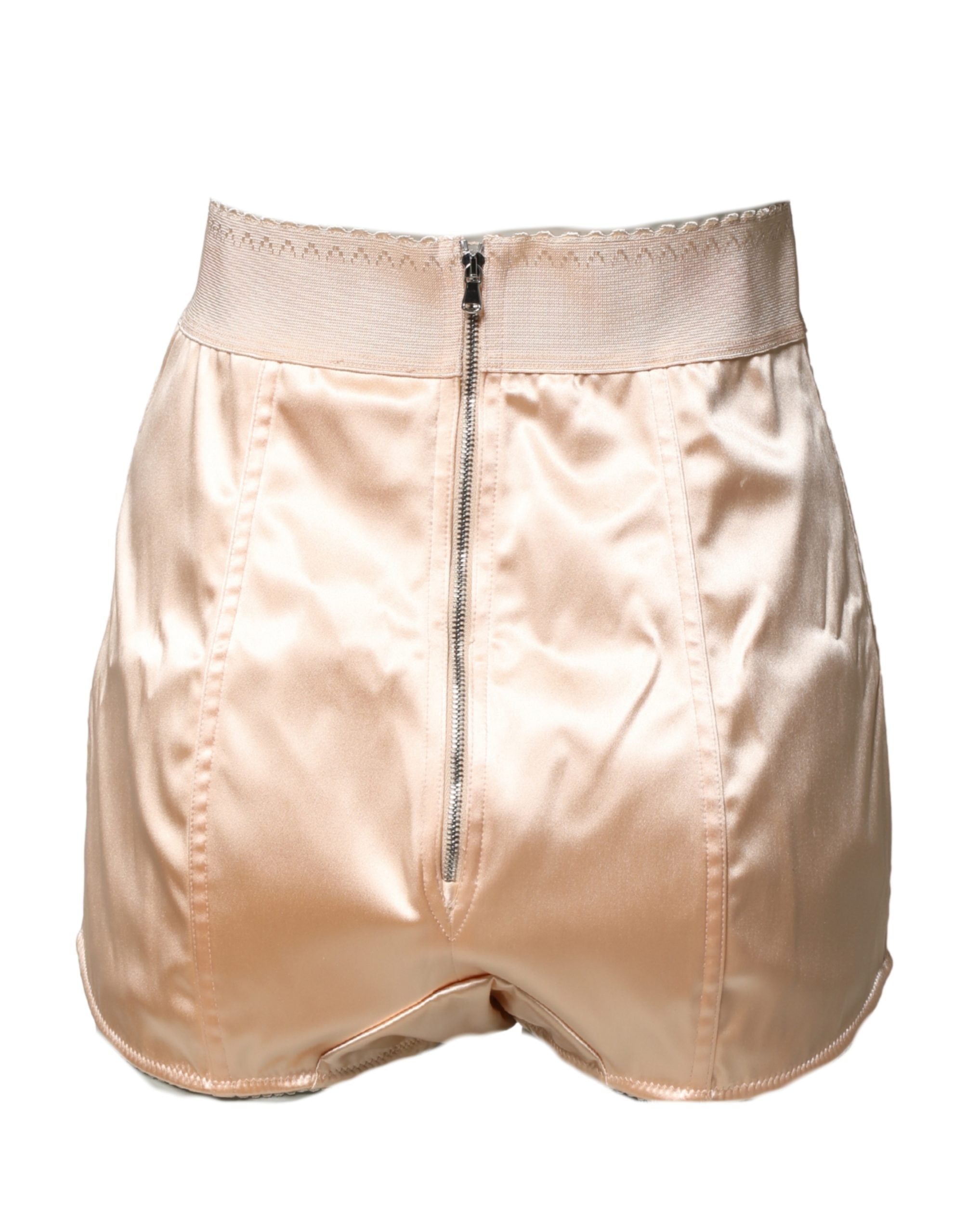Culotte haute en soie mélangée beige de Dolce & Gabbana, sous-vêtements féminins élégants et confortables.